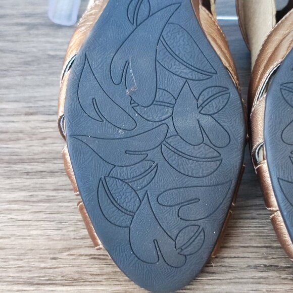 Clarks Artisan Strappy Sandals Size 8 Bronze Metallic Leather Open Toe Comfort - Picture 11 of 12